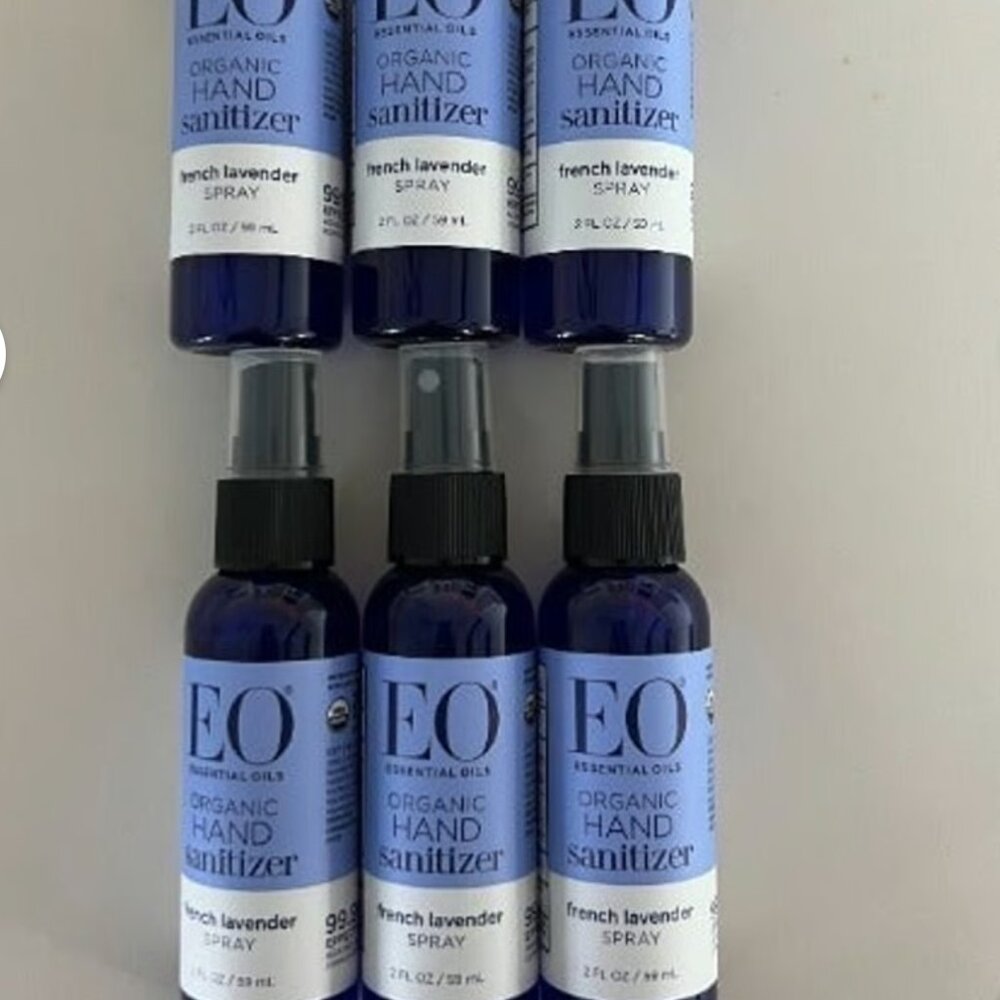 EO Organic Hand Sanitizer Spray-French Lavender-Travel Size PACK OF 6 Retail $48